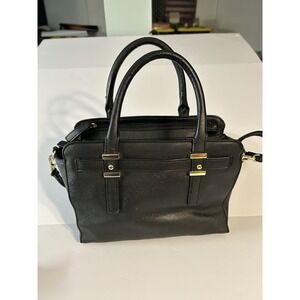 Liz‎ Claiborne Mini Tuxedo Tote Bag Purse Black Leather